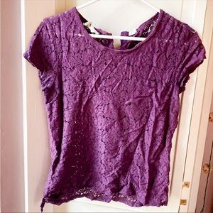 H&M Purple lace floral tee